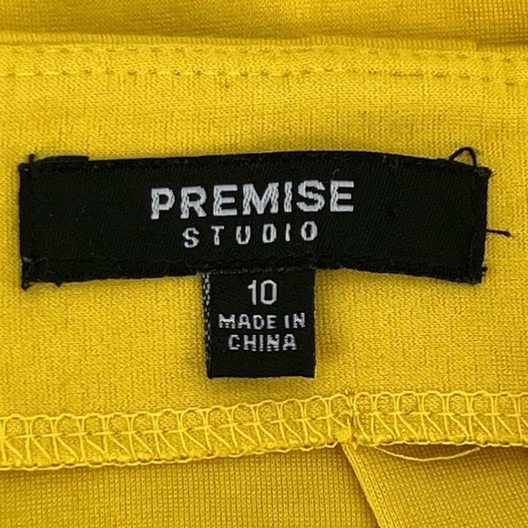 Premise Studio Mustard Yellow Stretch Pencil Skirt Size 10 Women's - Picture 2 of 5
